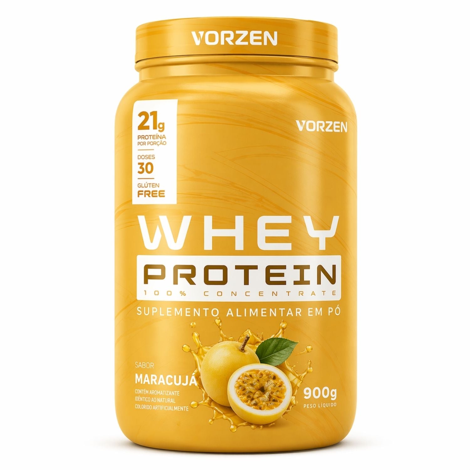 100% Whey Protein Concentrado Pote 900g Vorzen