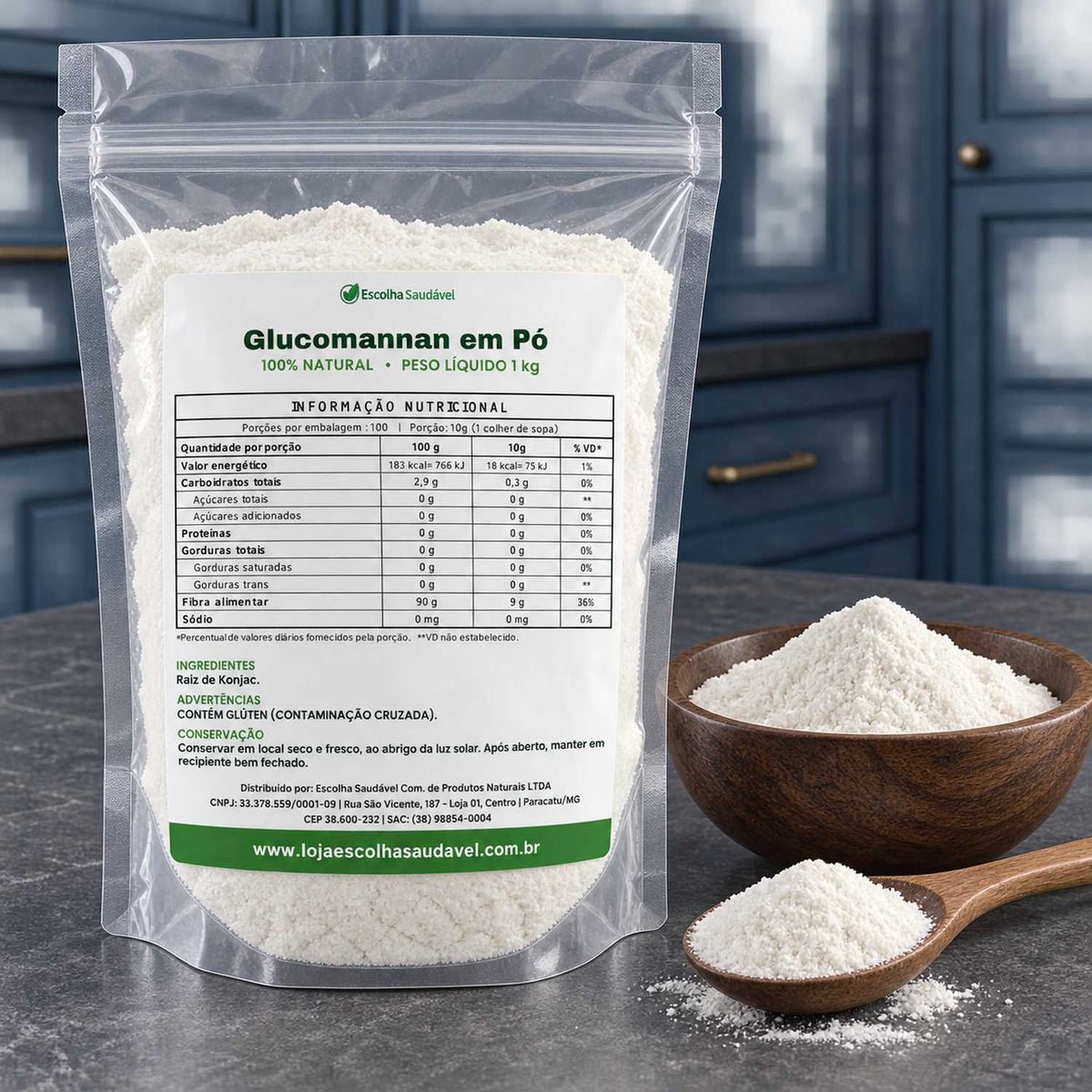 Glucomanan em Pó (Fibra de Konjac)