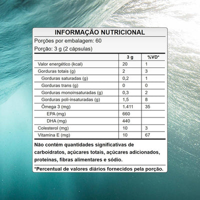 Ômega 3 EPA DHA 120 Cápsulas Pura Vida