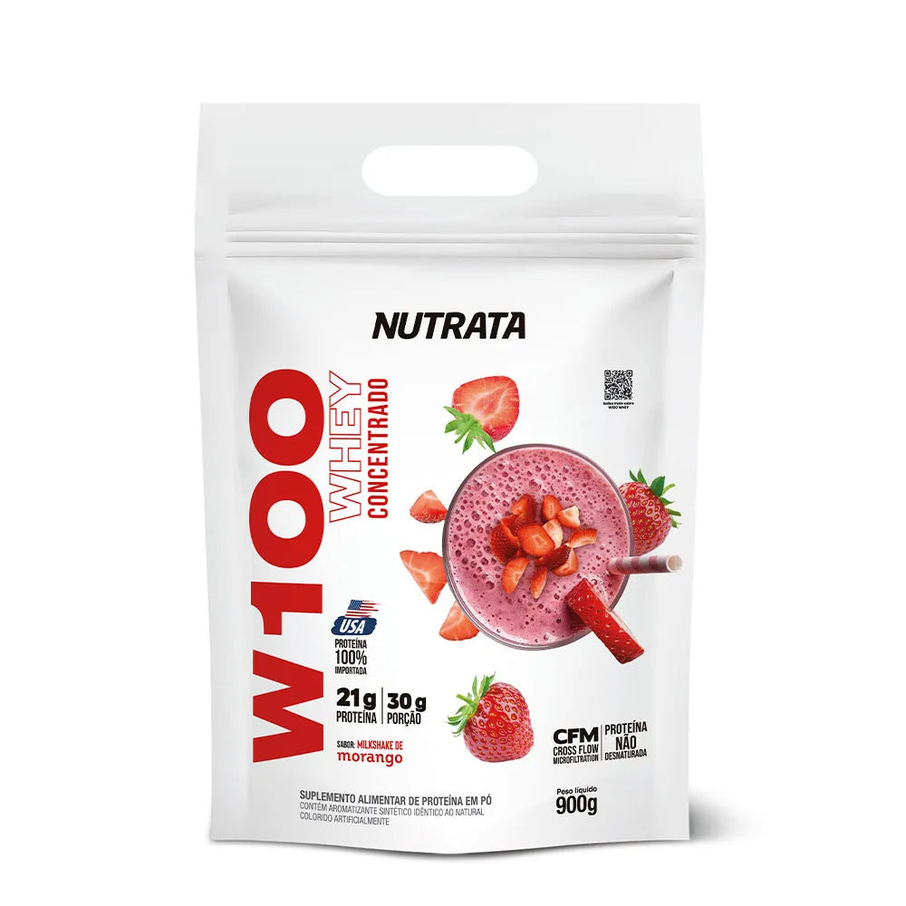 Whey Protein Concentrado W100 Refil 900g Nutrata