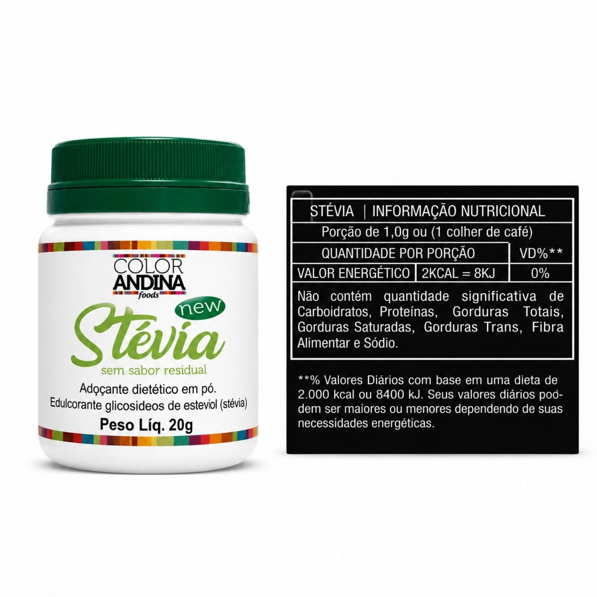 Adoçante Stevia 20g Color Andina (Nova Fórmula)