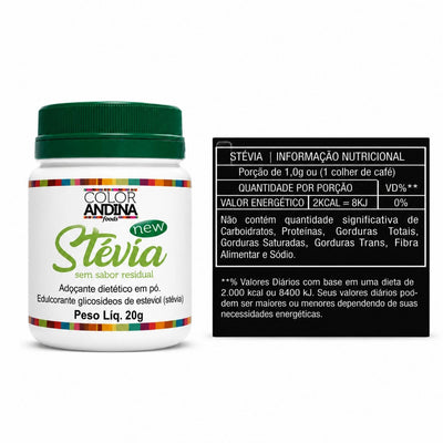 Adoçante Stevia 20g Color Andina (Nova Fórmula)