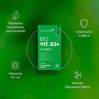 Bio Vitamina D3+ Synergy 60 Cápsulas Pura Vida