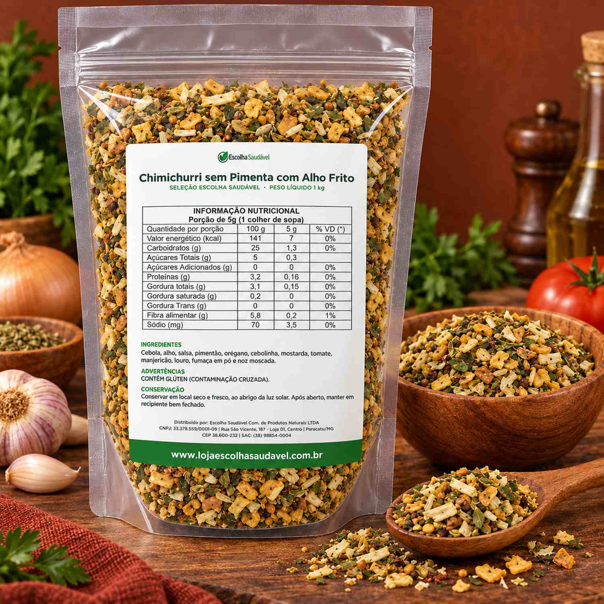 Chimichurri sem Pimenta com Alho Frito