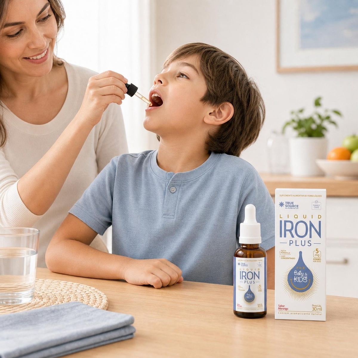 Iron Plus (Ferro Infantil) em Gotas for Kids Morango 30ml True Source