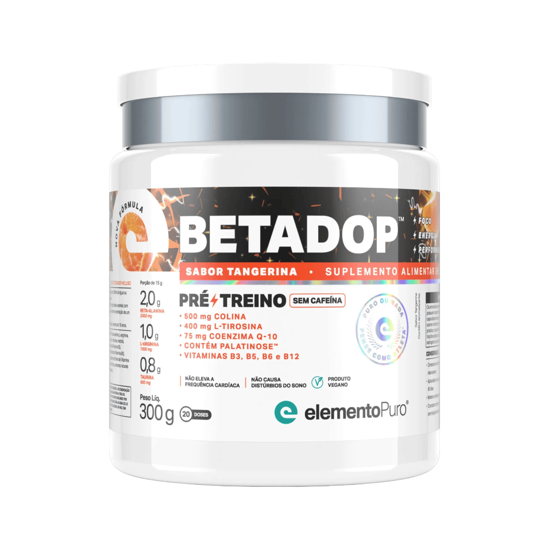 Pré Treino Betadop (Sem Cafeína) 300g Elemento Puro
