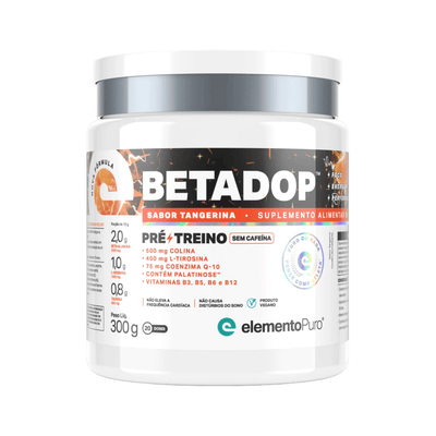 Pré Treino Betadop (Sem Cafeína) 300g Elemento Puro