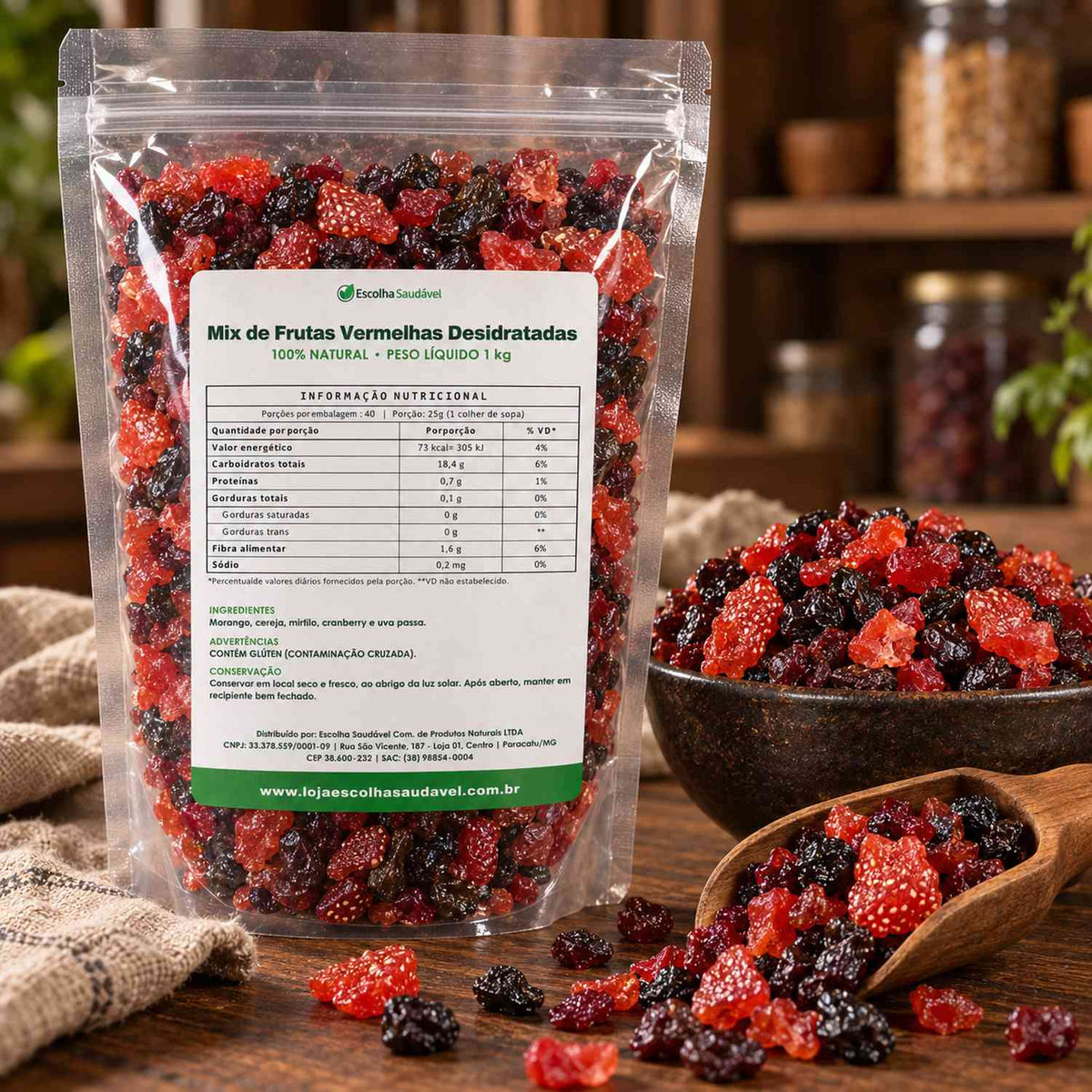 Mix de Frutas Vermelhas Desidratadas
