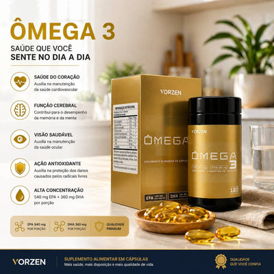 Ômega 3 540 EPA 360 DHA 120 Cápsulas Vorzen