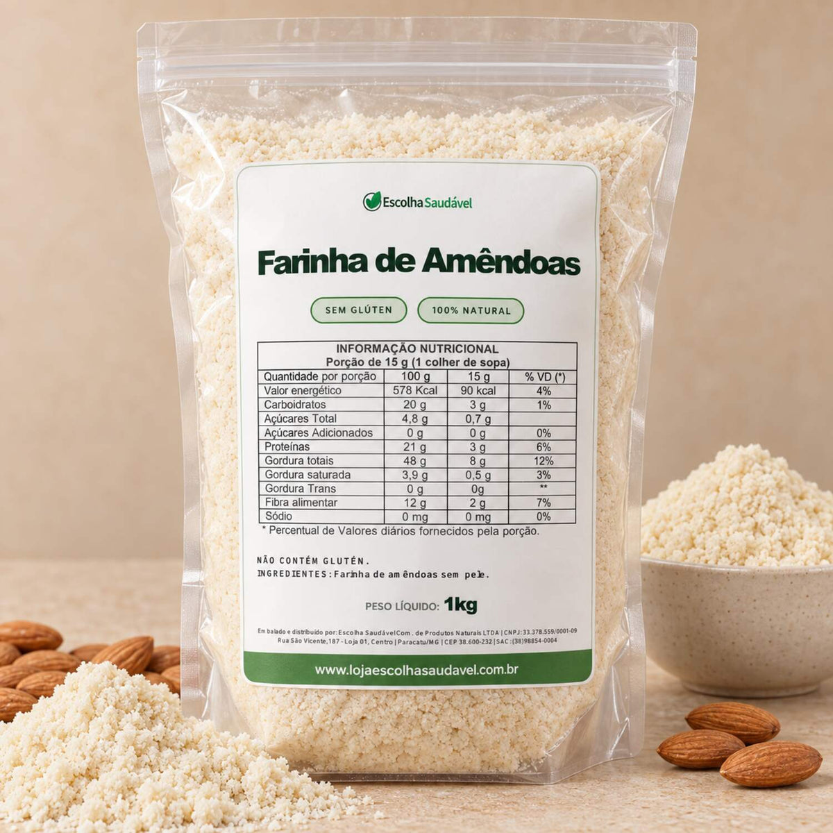 Farinha de Amêndoas 100% Pura