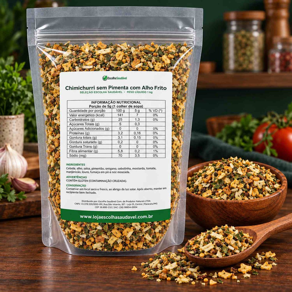 Chimichurri sem Pimenta com Alho Frito