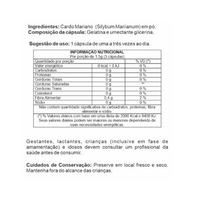 Cardo Mariano 500mg 60 Cápsulas Ciência da Natureza