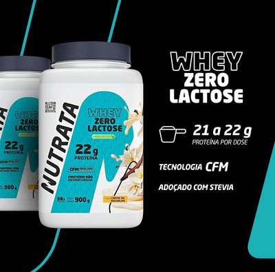 Whey Protein Concentrado Zero Lactose Pote 900g Nutrata