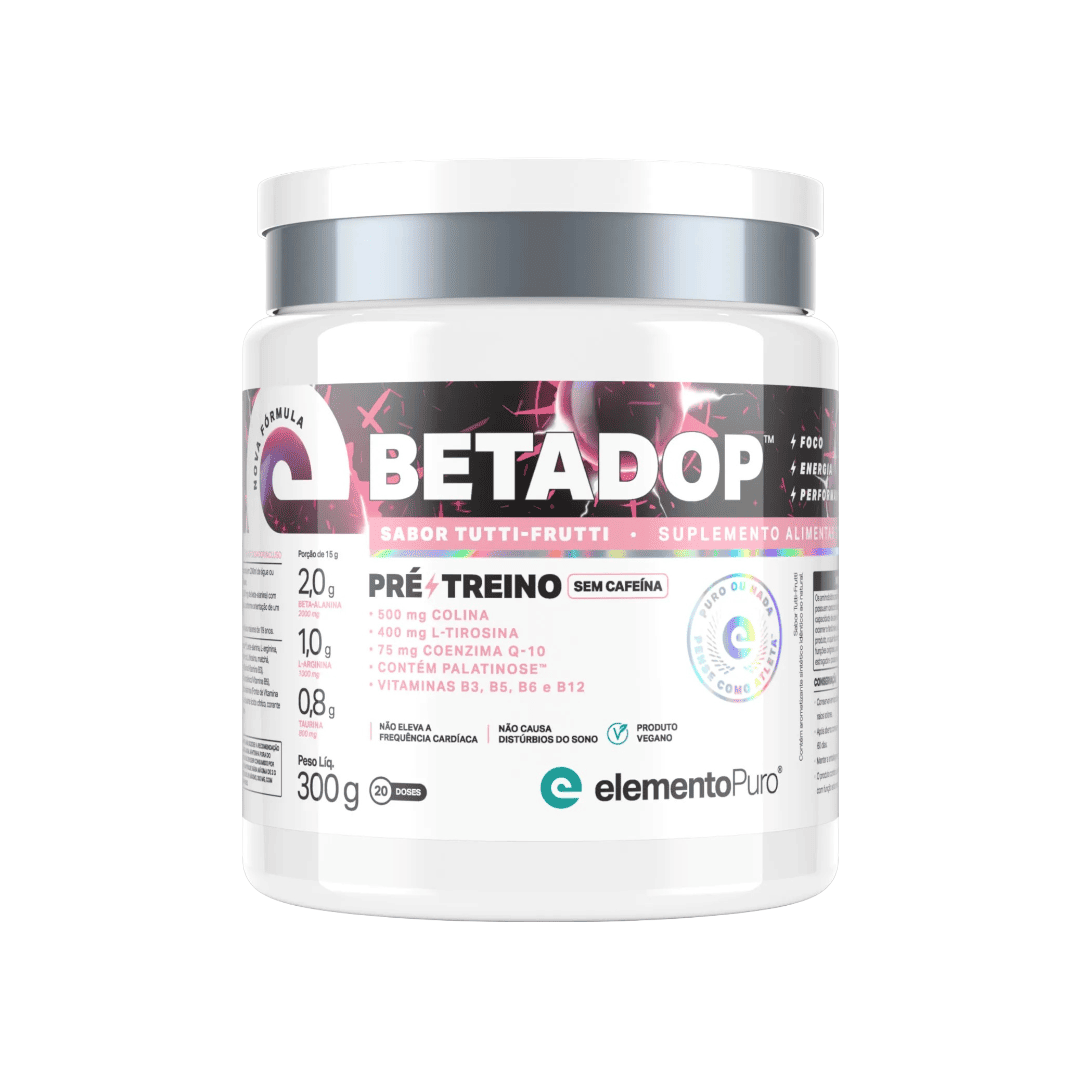 Pré Treino Betadop (Sem Cafeína) 300g Elemento Puro