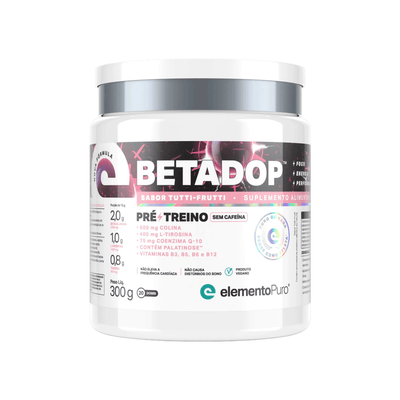 Pré Treino Betadop (Sem Cafeína) 300g Elemento Puro