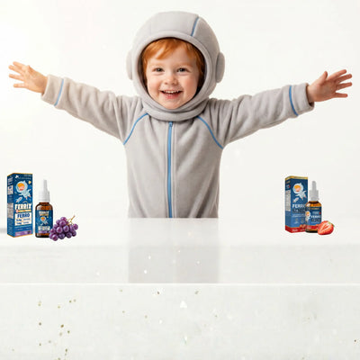 Ferrix Ferro Infantil – Sabores uva e morango com personagem infantil astronauta
