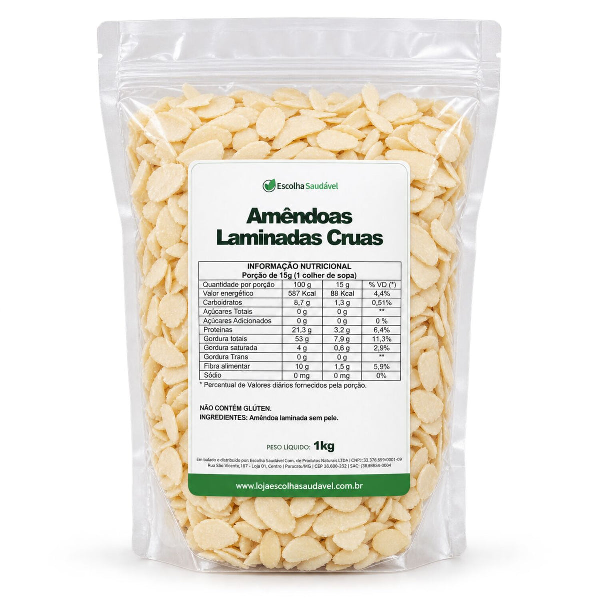Amêndoas Laminadas Cruas