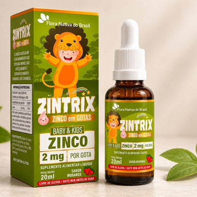 Zintrix (Zinco Infantil) Sabor Morango 20ml Flora Nativa do Brasil