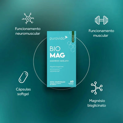 Pura Vida Bio Mag (Magnésio Quelato) 60 Cápsulas
