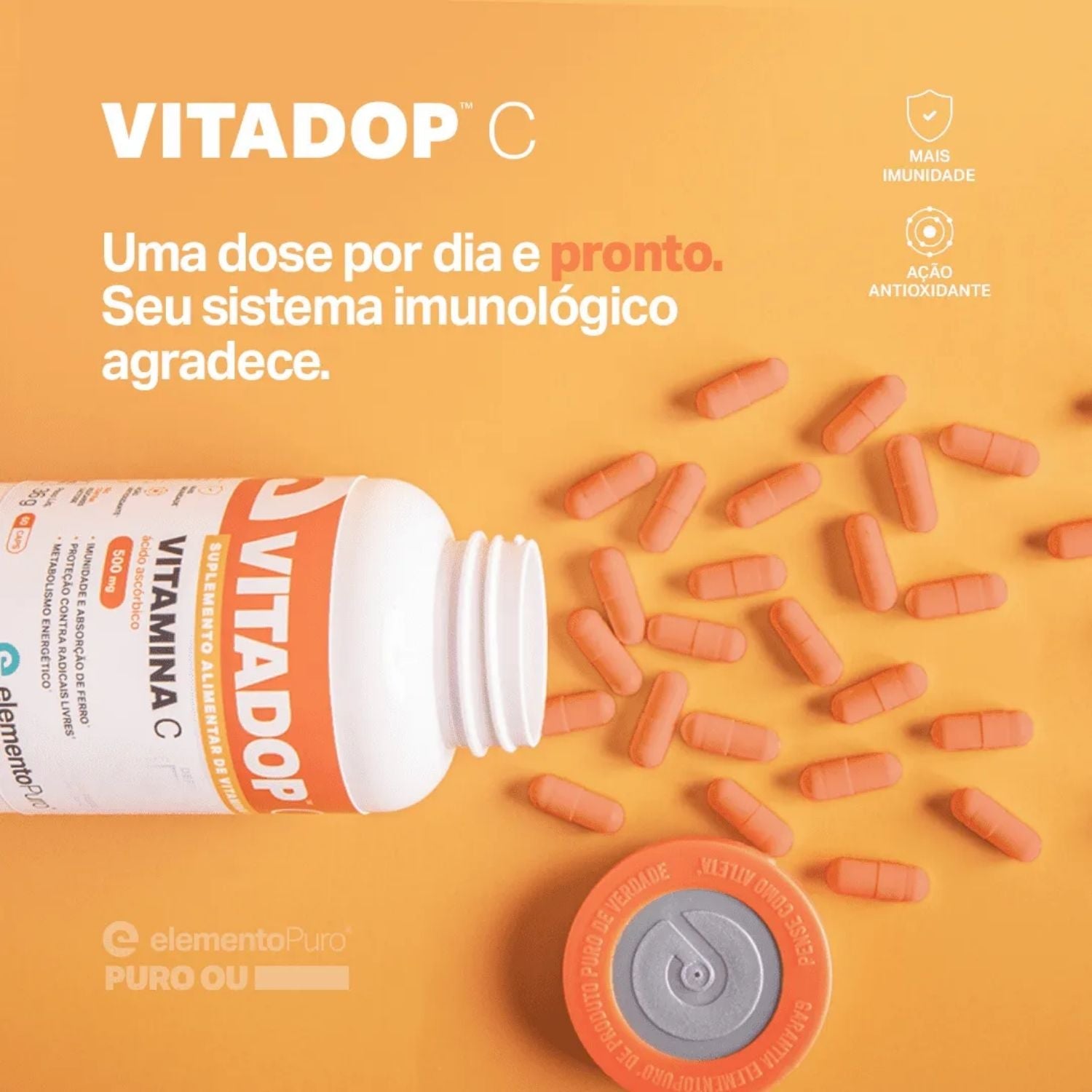 Elemento Puro Vitamina C 500mg 60 Cápsulas