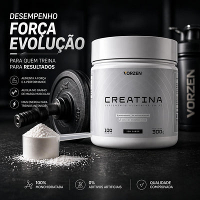 Creatina 100% Pura Pote 300g Vorzen