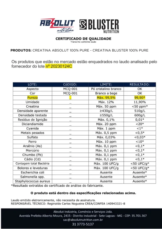 Creatina 300g Absolut Nutrition