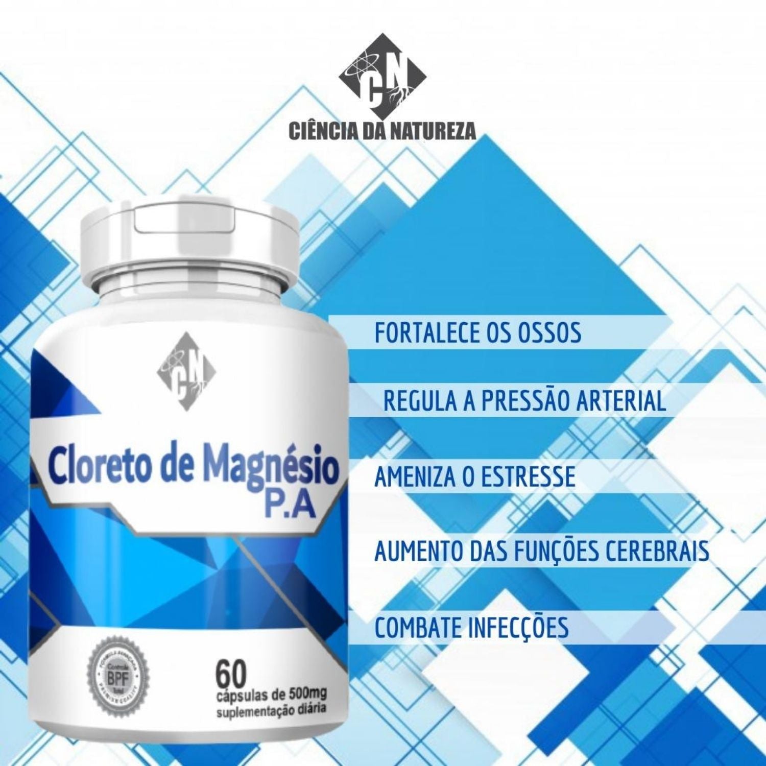 Cloreto de Magnésio P.A 60 Cápsulas Ciência da Natureza