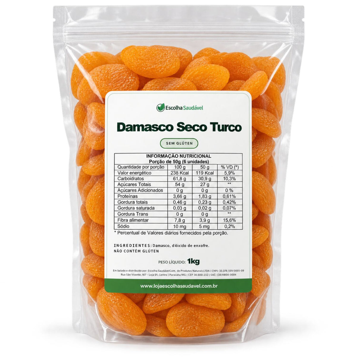 Damasco Turco Desidratado Graúdo
