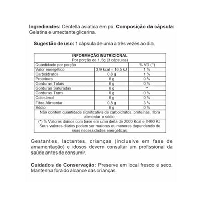 Centella Asiática 500mg 60 Cápsulas Ciência da Natureza