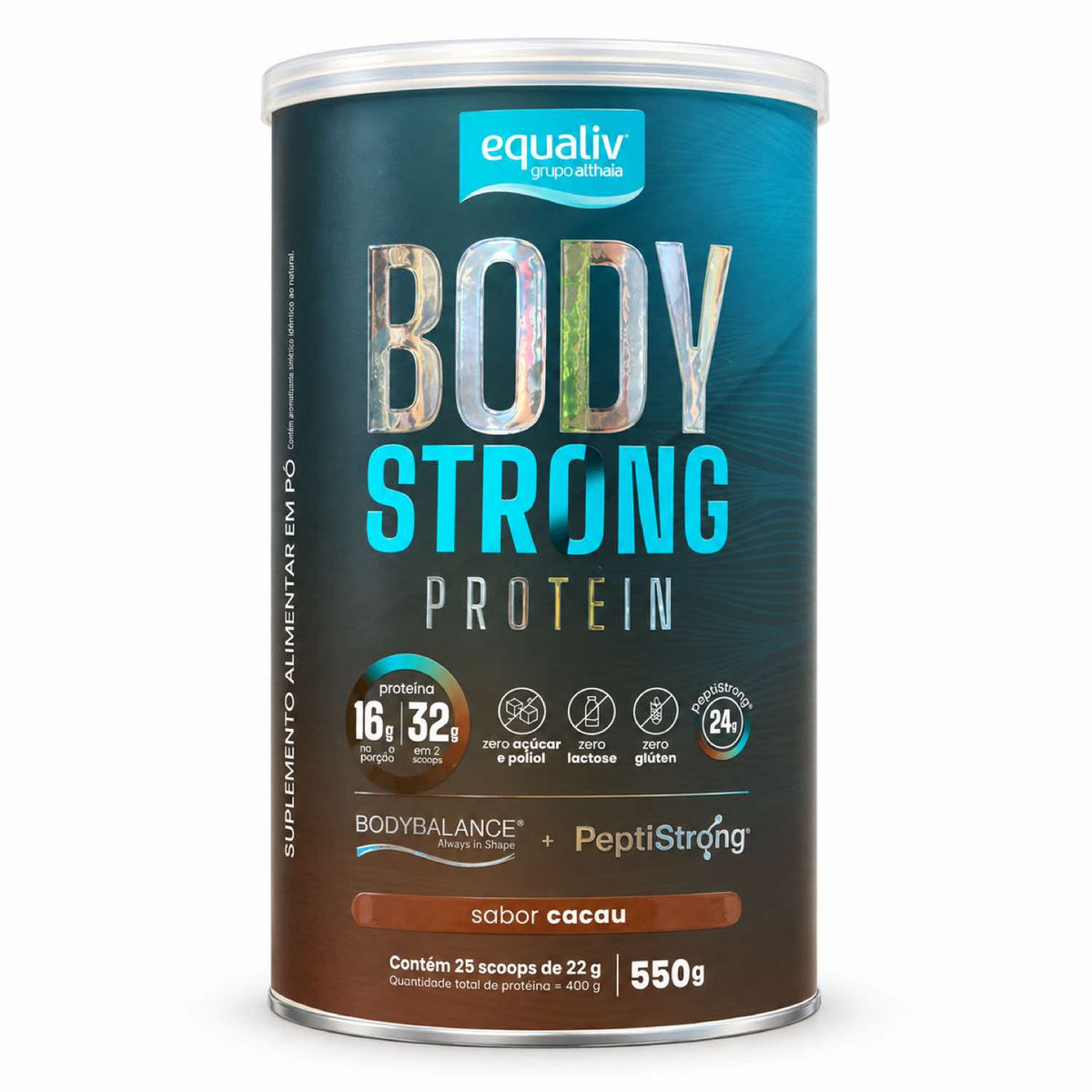 Body Strong Protein Peptistrong + Body Balance Cacau 550g Equaliv