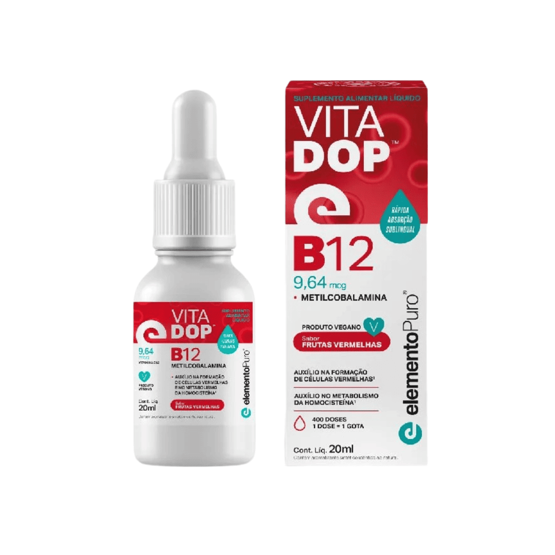 Vitamina B12 Gotas Vitadop Frutas Vermelhas 20ml Elemento Puro