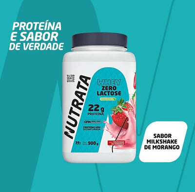 Whey Protein Concentrado Zero Lactose Pote 900g Nutrata