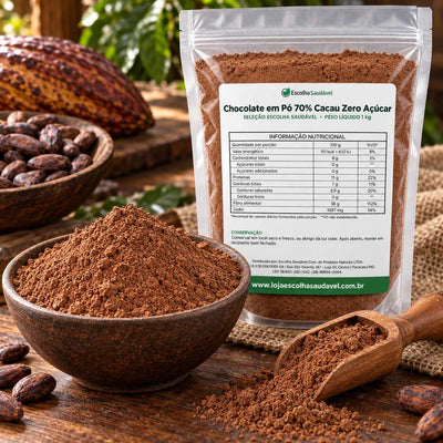 Chocolate em Pó 70% Cacau Zero Açúcar