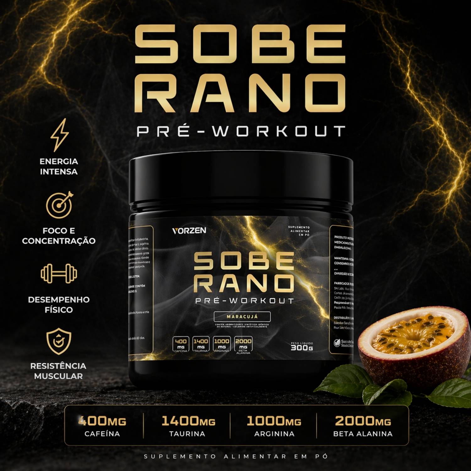 Pré Treino Soberano 300g Vorzen