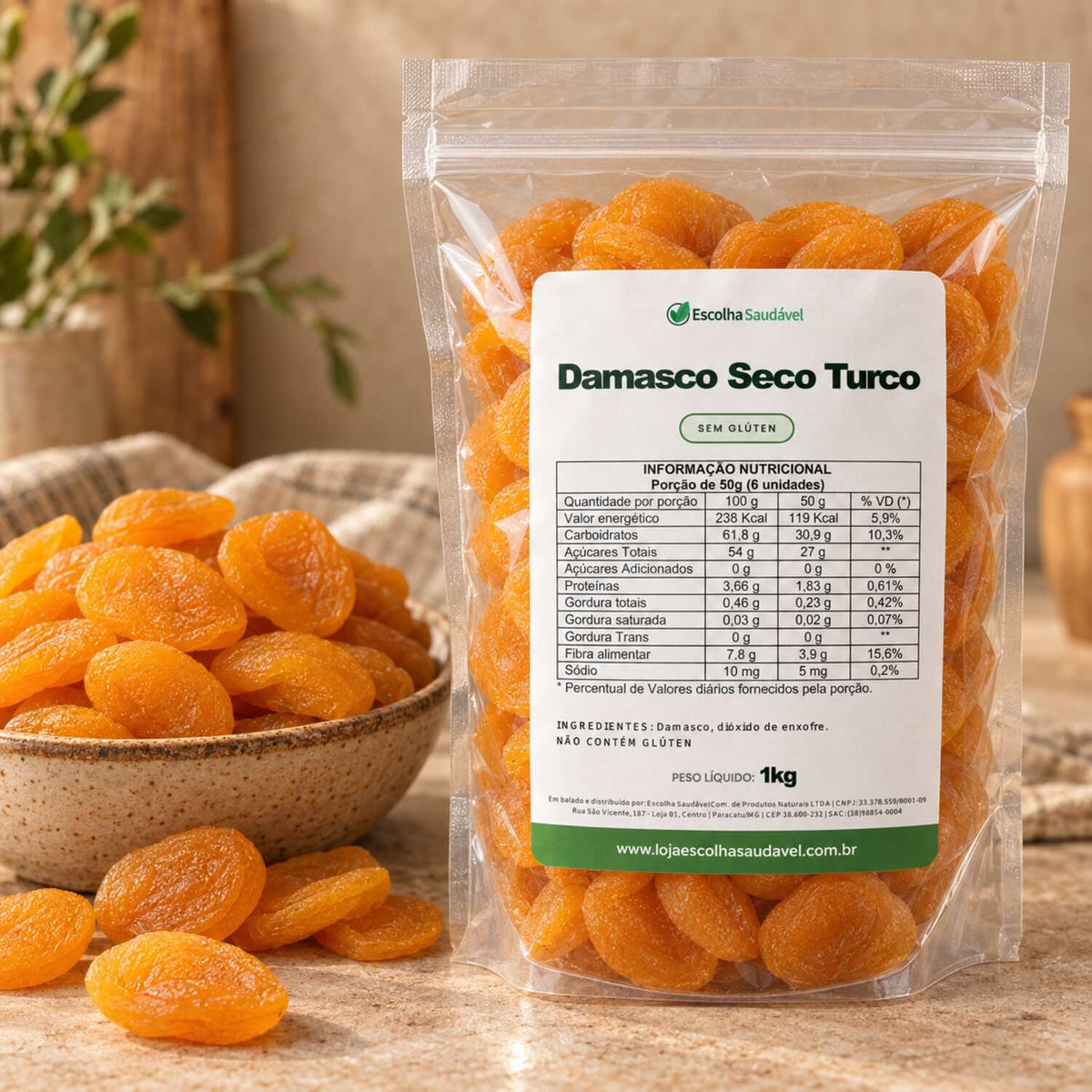 Damasco Turco Desidratado Graúdo