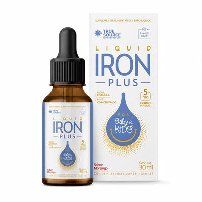 Iron Plus (Ferro Infantil) em Gotas for Kids Morango 30ml True Source
