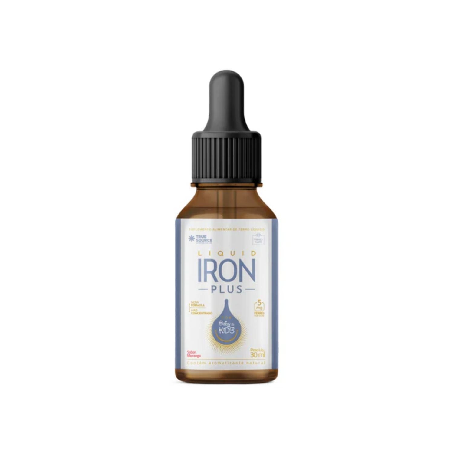 Iron Plus (Ferro Infantil) em Gotas for Kids Morango 30ml True Source