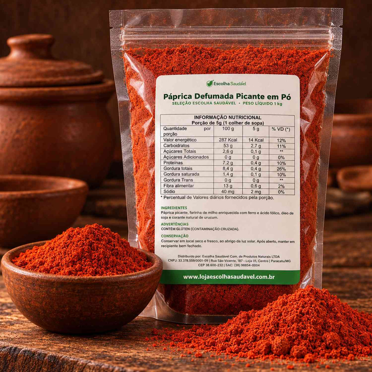 Páprica Defumada Picante em Pó