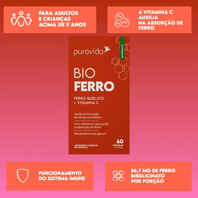 Bio Ferro 60 Cápsulas Pura Vida