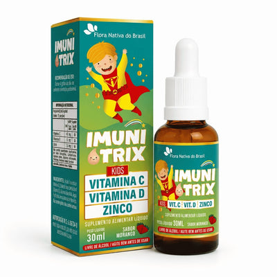 Imunitrix  (Vitamina C, D  e Zinco) Sabor Morango 30ml Flora Nativa do Brasil