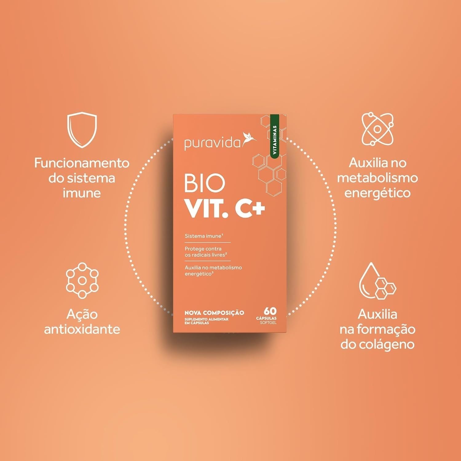 Bio Vitamina C 60 Cápsulas Pura Vida