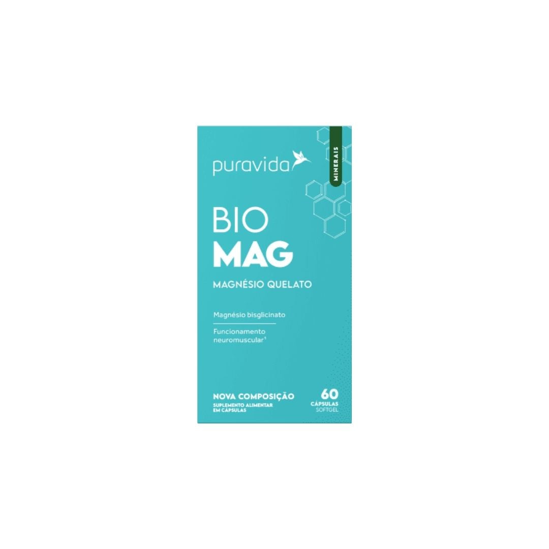 Pura Vida Bio Mag (Magnésio Quelato) 60 Cápsulas