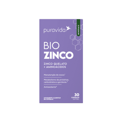 Bio Zinco Quelato + Aminoacidos 30 Cápsulas Pura Vida