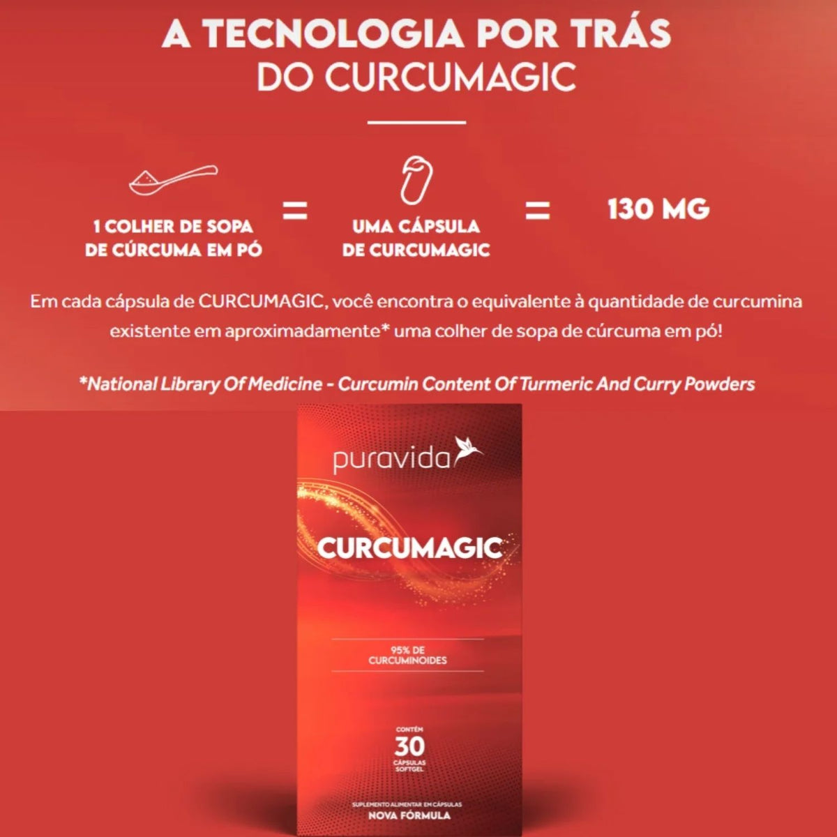 Curcumagic Cúrcuma 30 Cápsulas Pura Vida