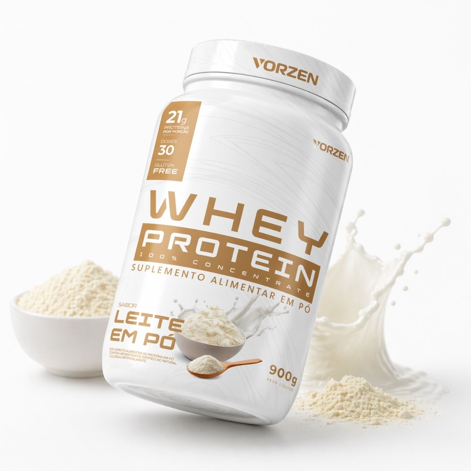 100% Whey Protein Concentrado Pote 900g Vorzen