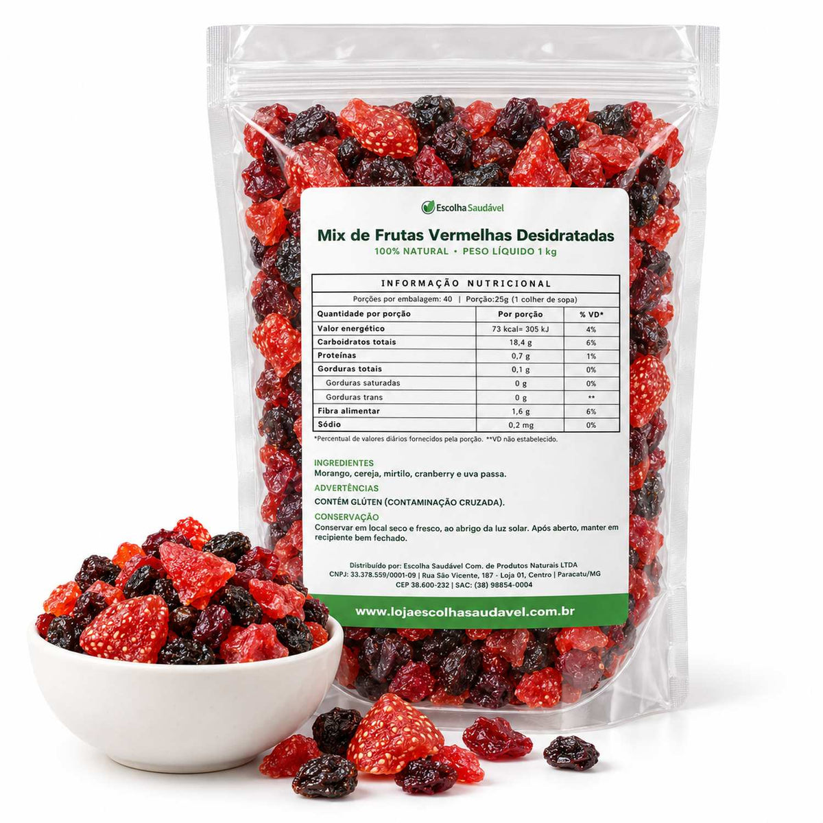 Mix de Frutas Vermelhas Desidratadas