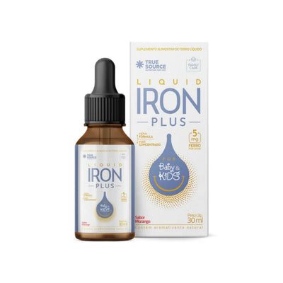Iron Plus (Ferro Infantil) em Gotas for Kids Morango 30ml True Source
