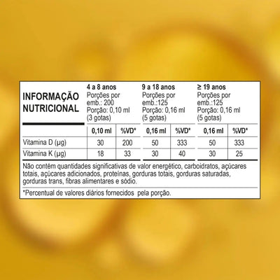 Vitamina D3 + K2 Gotas 20ml Pura Vida